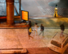 Série «Instants» Survol 12 Aout, 2014, 3 tirages argentiques transparents, caisson bois retro-éclairé, 30 x 40 x 10 cm, ©Isabelle Millet