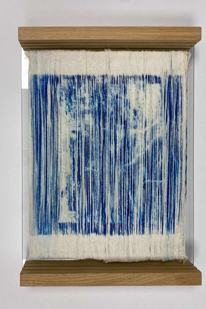 cyanotype sur fibres filées végétales